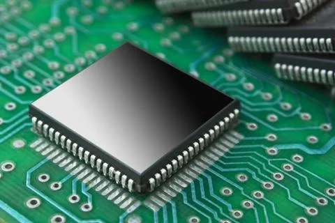 Pile of microchips Stock Photos