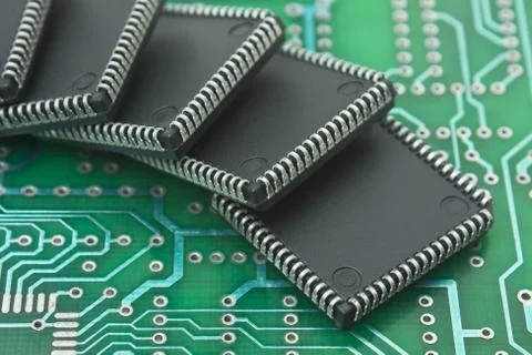 Pile of microchips Foto stock