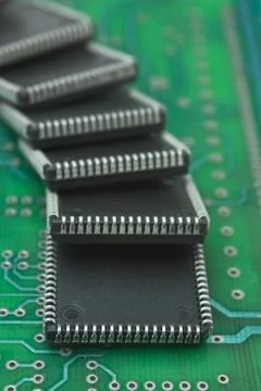 Pile of microchips Foto stock