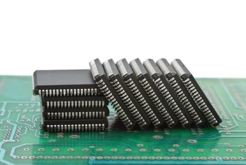 Pile of microchips Foto stock