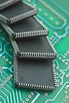Pile of microchips Stock Photos
