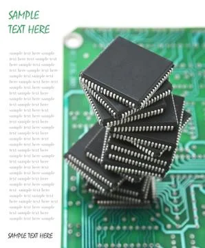 Pile of microchips Foto stock