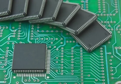 Pile of microchips Foto stock