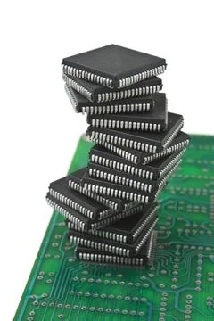 Pile of microchips Foto stock