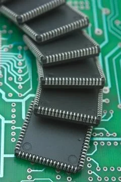 Pile of microchips Foto stock