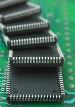 Pile of microchips Foto stock