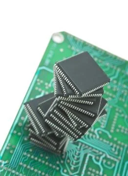 Pile of microchips Foto stock