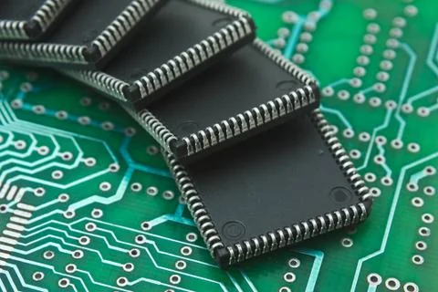 Pile of microchips Foto stock