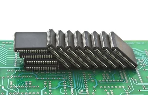 Pile of microchips Foto stock