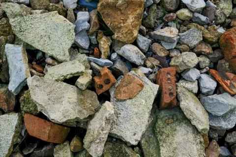 A pile of mixed rubble Stock Photos