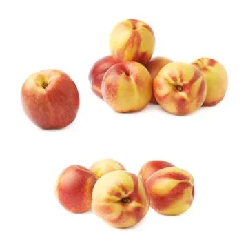 Pile of multiple nectarines isolated Stock Photos