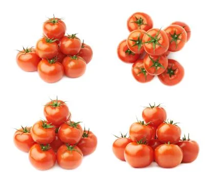 Pile of multiple tomatoes isolated Stock Photos