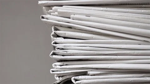 Pile of newspapers Stock Footage 75030330