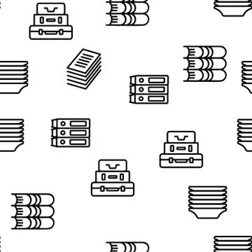 Pile Objects Things Vector Seamless Pattern Illustrazione stock