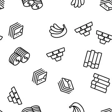 Pile Objects Things Vector Seamless Pattern Stock Illustration
