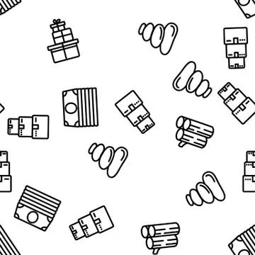 Pile Objects Things Vector Seamless Pattern イラスト素材