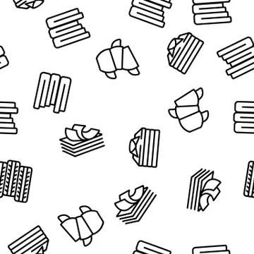 Pile Objects Things Vector Seamless Pattern Stock Illustration