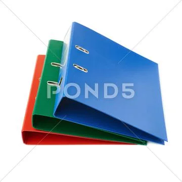 Pile of Office folders isolated over the white background Stock Photos