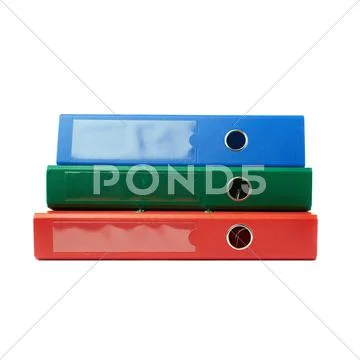 Pile of Office folders isolated over the white background Stock Photos