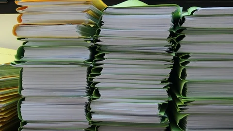Pile of office papers Stock Footage 112985603