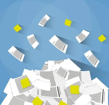 Pile of office papers イラスト素材