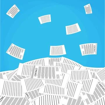 Pile of office papers Illustrazione stock