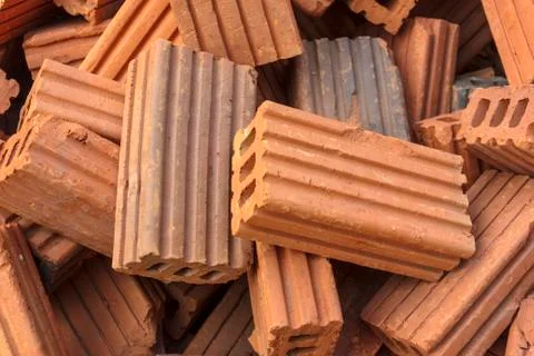 Pile of old bricks Stock Photos