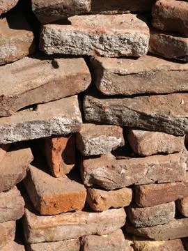 A pile of old bricks 스톡 사진