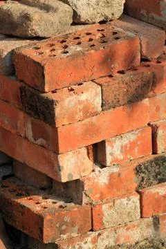 Pile of old bricks Stock Photos
