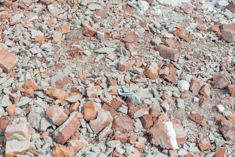 Pile of old broken bricks Stock Photos