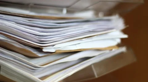 A pile of old documents in a drawer Stock Footage 48065900