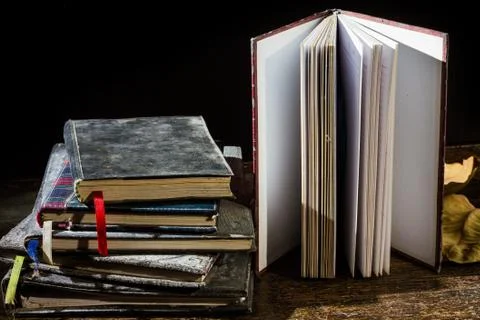 Pile of old notebooks Stock Photos