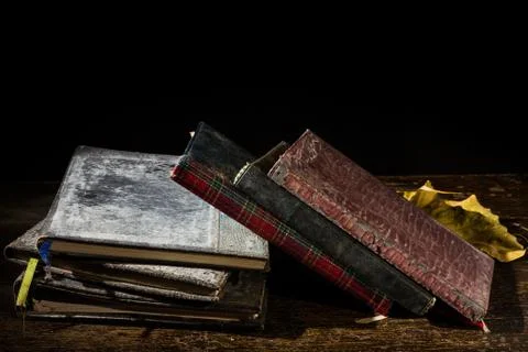 Pile of old notebooks Stock Photos