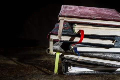 Pile of old notebooks Stock Photos