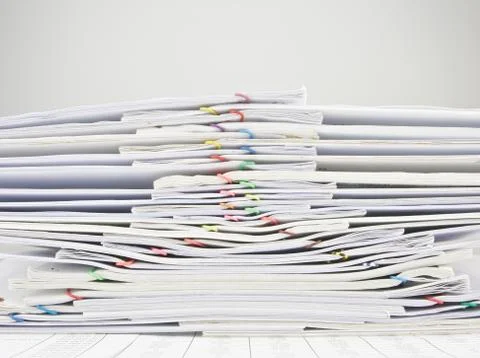 Pile of old paperwork overload Stock Photos