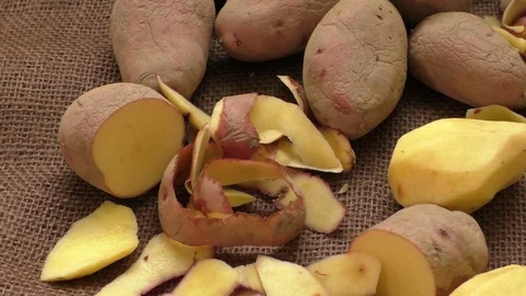 Pile of old potatoes with sprouts Stock Footage 73588927