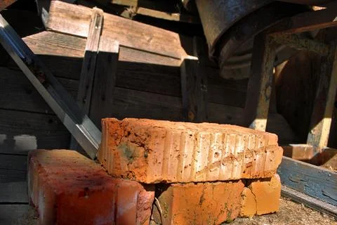 Pile of the old red bricks Stock Photos