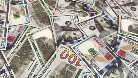 Pile of One Hundred Dollar Bills Close Up Wealth and Cash Concept Stock Footage 337037327