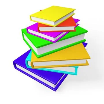 Pile or stack of colorful books Stock Illustration