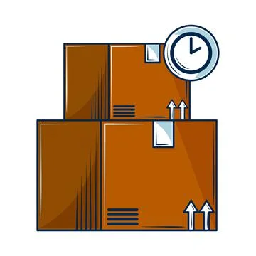 Pile package boxes Stock Illustration