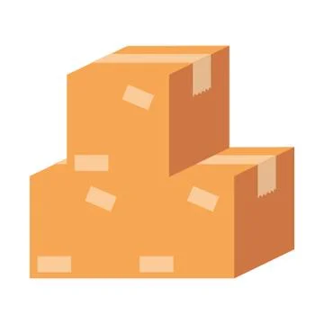 Pile packing boxes carton Illustrazione stock