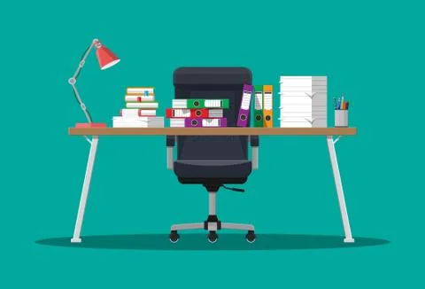 Pile of paper documents and file folders Illustrazione stock