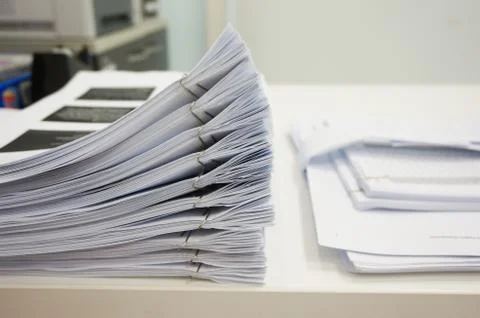 Pile of papers on the desk Stock Photos