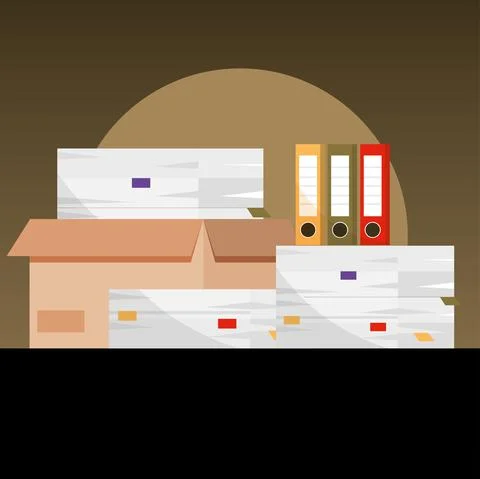 Pile of paperwork イラスト素材