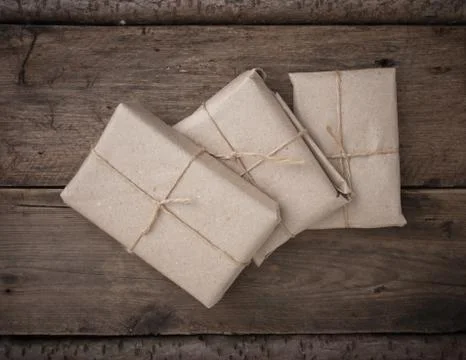 Pile parcel wrapped 스톡 사진