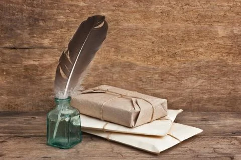 Pile parcel wrapped Stock Photos