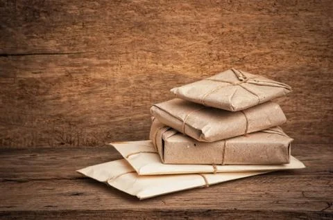 Pile parcel wrapped 写真素材