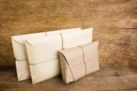 Pile parcel wrapped 스톡 사진