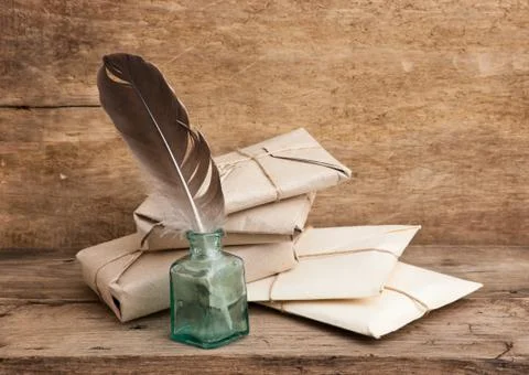Pile parcel wrapped 스톡 사진