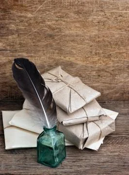 Pile parcel wrapped 스톡 사진